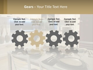 Kitchen Interior With Table PowerPoint Template