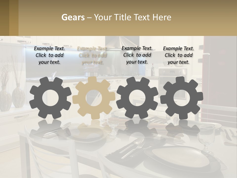 Kitchen Interior With Table PowerPoint Template