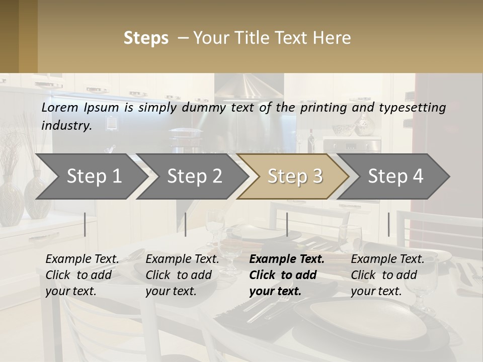 Kitchen Interior With Table PowerPoint Template