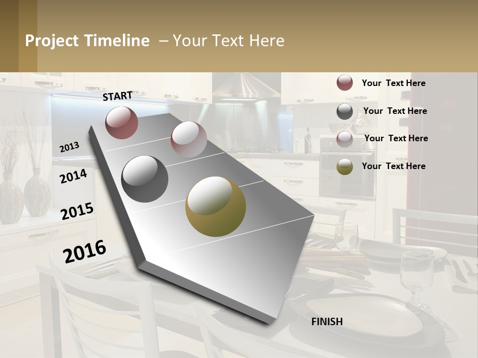 Kitchen Interior With Table PowerPoint Template