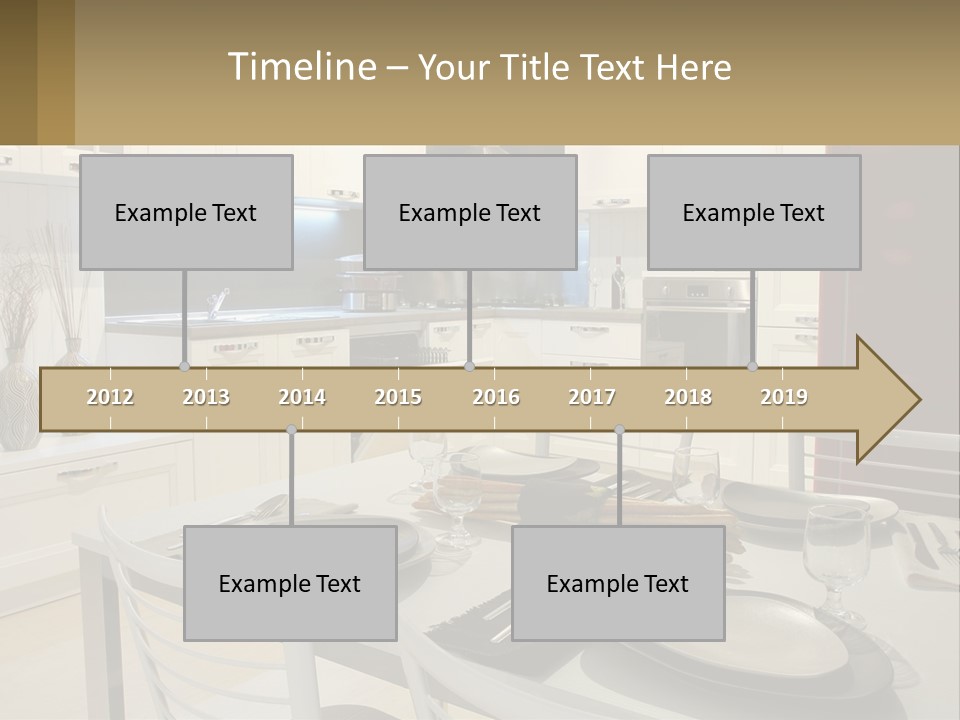 Kitchen Interior With Table PowerPoint Template