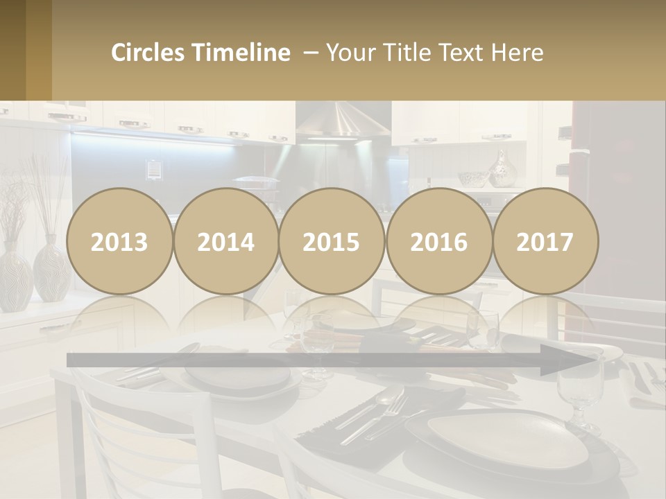 Kitchen Interior With Table PowerPoint Template