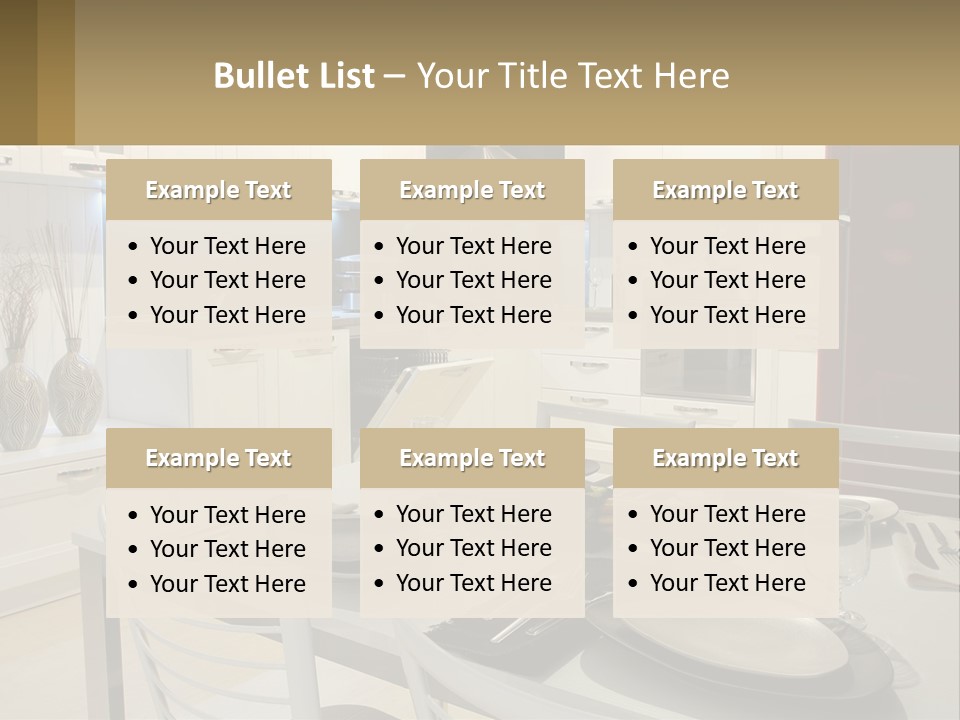 Kitchen Interior With Table PowerPoint Template