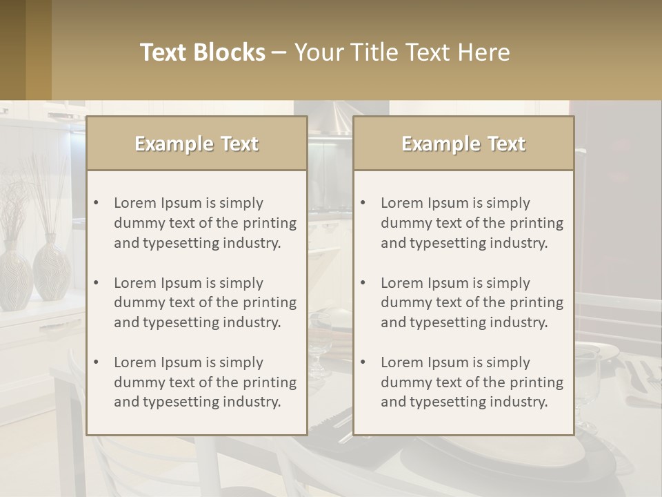 Kitchen Interior With Table PowerPoint Template
