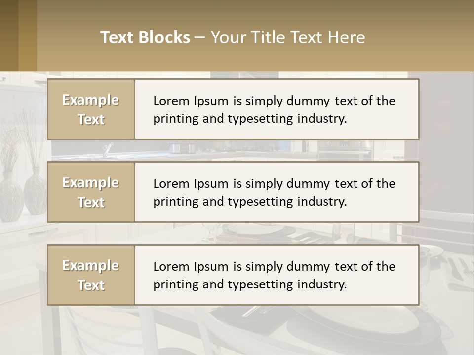 Kitchen Interior With Table PowerPoint Template