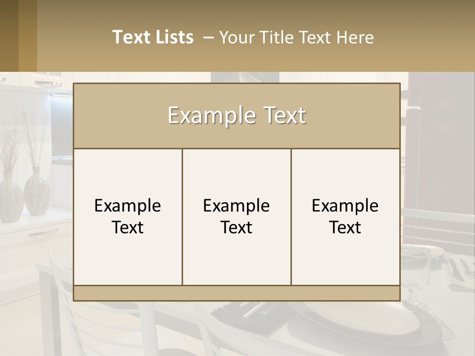 Kitchen Interior With Table PowerPoint Template