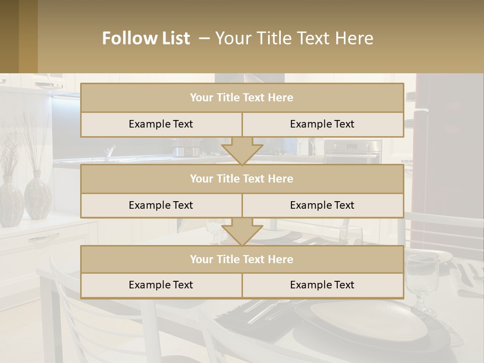 Kitchen Interior With Table PowerPoint Template