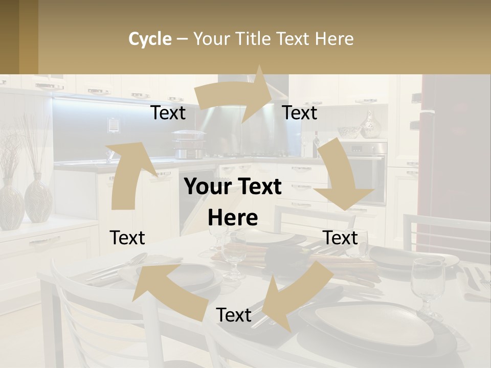 Kitchen Interior With Table PowerPoint Template