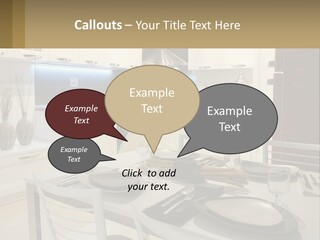 Kitchen Interior With Table PowerPoint Template