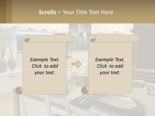 Kitchen Interior With Table PowerPoint Template