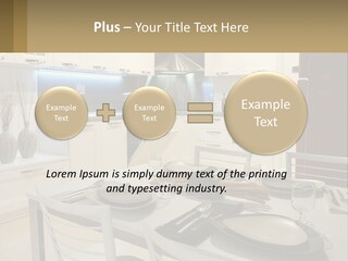 Kitchen Interior With Table PowerPoint Template