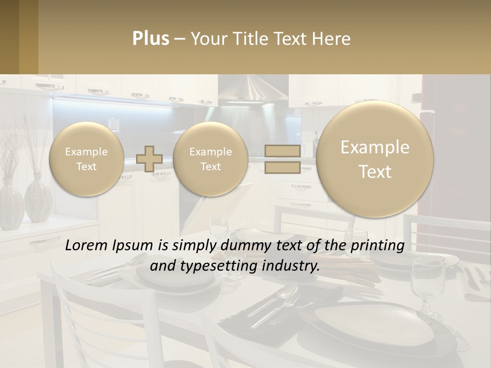 Kitchen Interior With Table PowerPoint Template