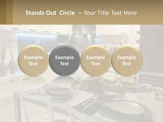 Kitchen Interior With Table PowerPoint Template