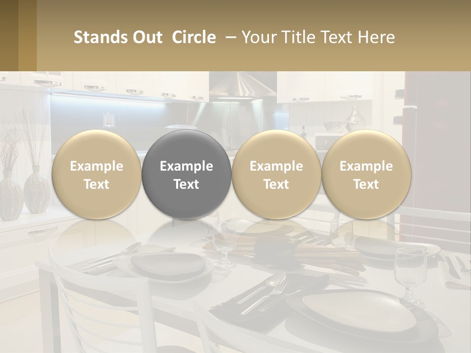 Kitchen Interior With Table PowerPoint Template