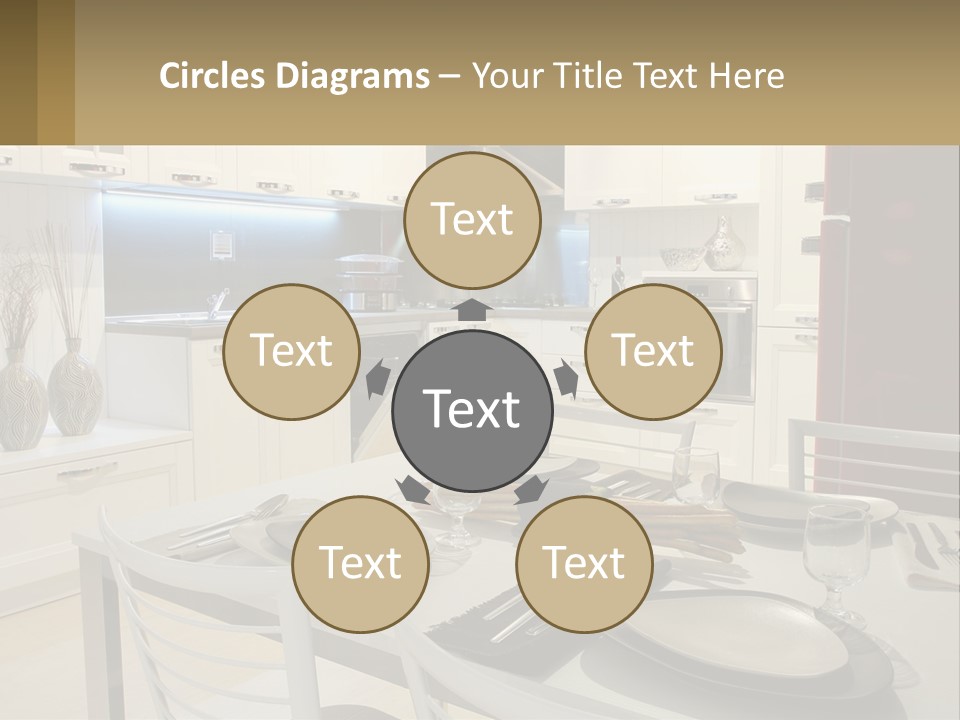 Kitchen Interior With Table PowerPoint Template