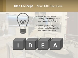 Kitchen Interior With Table PowerPoint Template