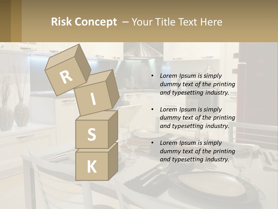 Kitchen Interior With Table PowerPoint Template