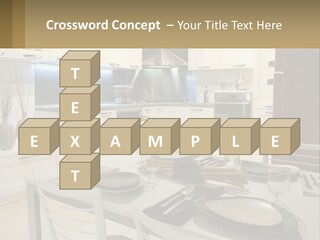 Kitchen Interior With Table PowerPoint Template