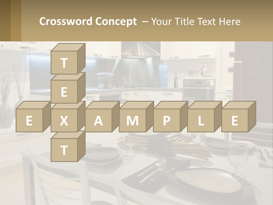 Kitchen Interior With Table PowerPoint Template