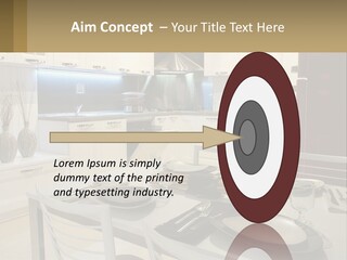 Kitchen Interior With Table PowerPoint Template