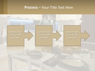 Kitchen Interior With Table PowerPoint Template