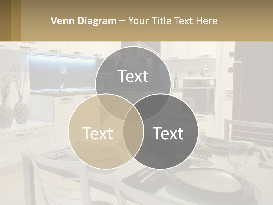 Kitchen Interior With Table PowerPoint Template
