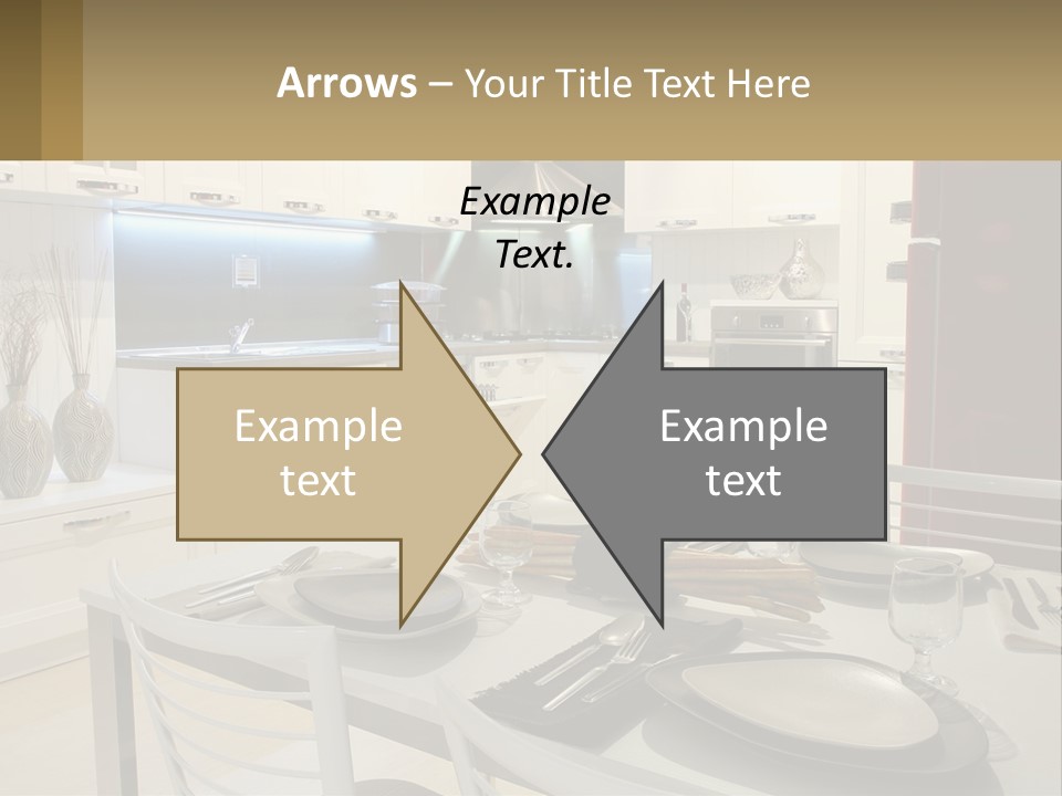 Kitchen Interior With Table PowerPoint Template