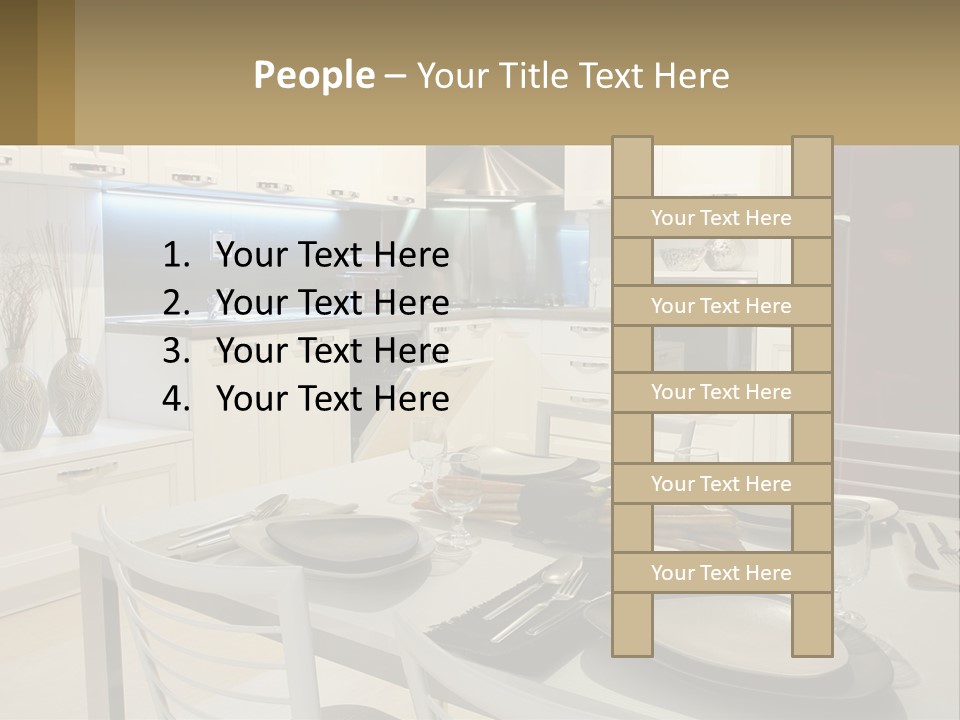 Kitchen Interior With Table PowerPoint Template
