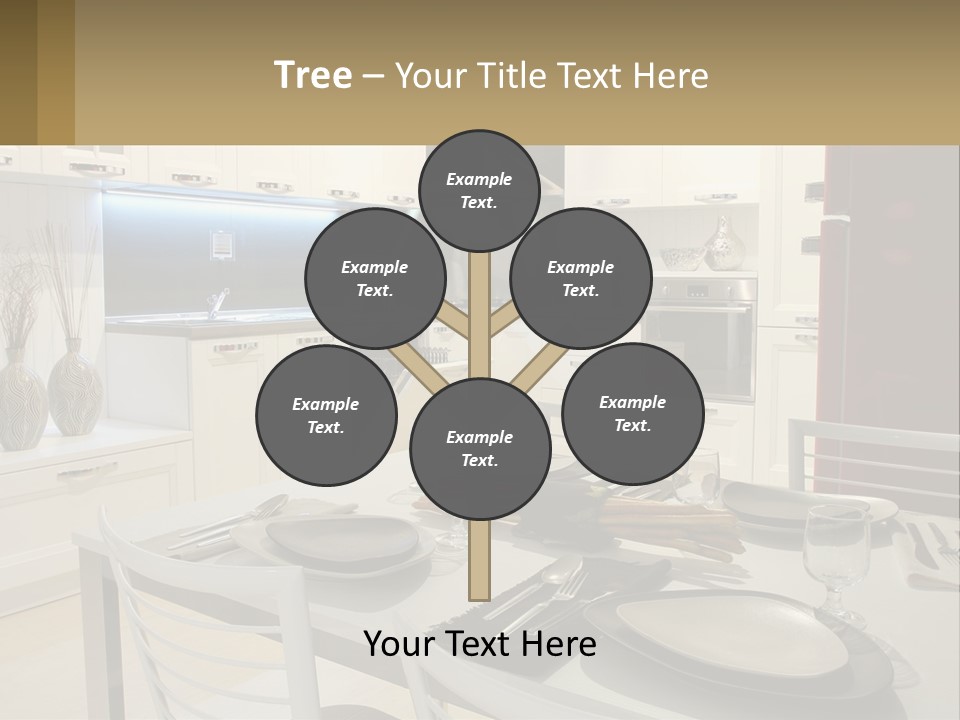 Kitchen Interior With Table PowerPoint Template