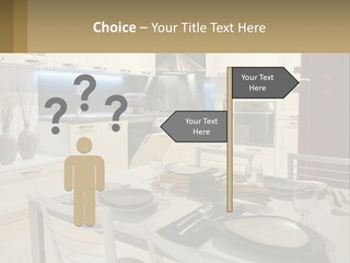 Kitchen Interior With Table PowerPoint Template