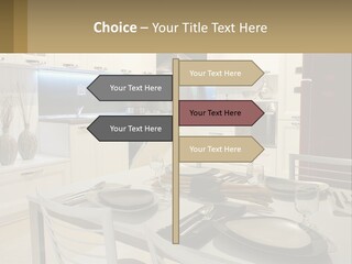 Kitchen Interior With Table PowerPoint Template