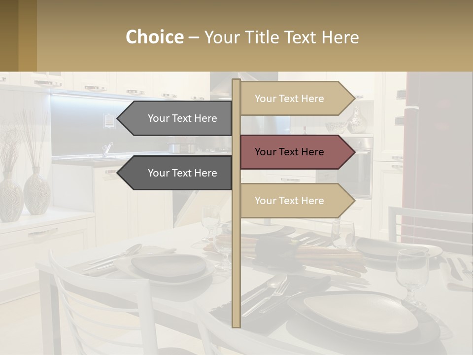 Kitchen Interior With Table PowerPoint Template