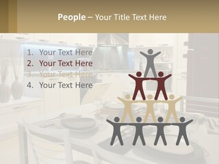 Kitchen Interior With Table PowerPoint Template