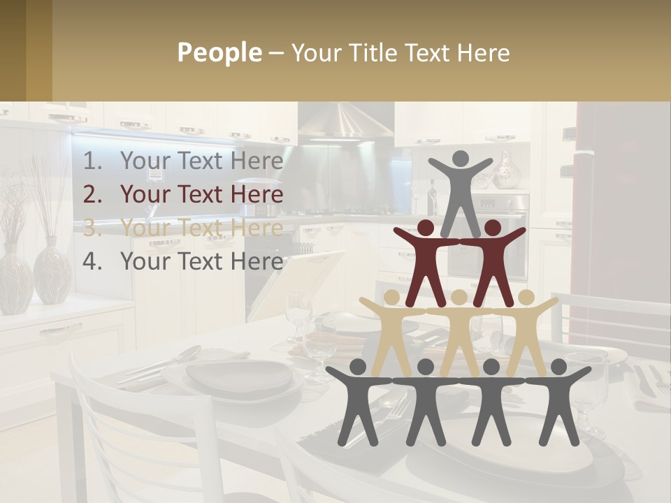 Kitchen Interior With Table PowerPoint Template