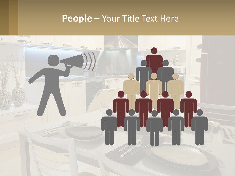 Kitchen Interior With Table PowerPoint Template