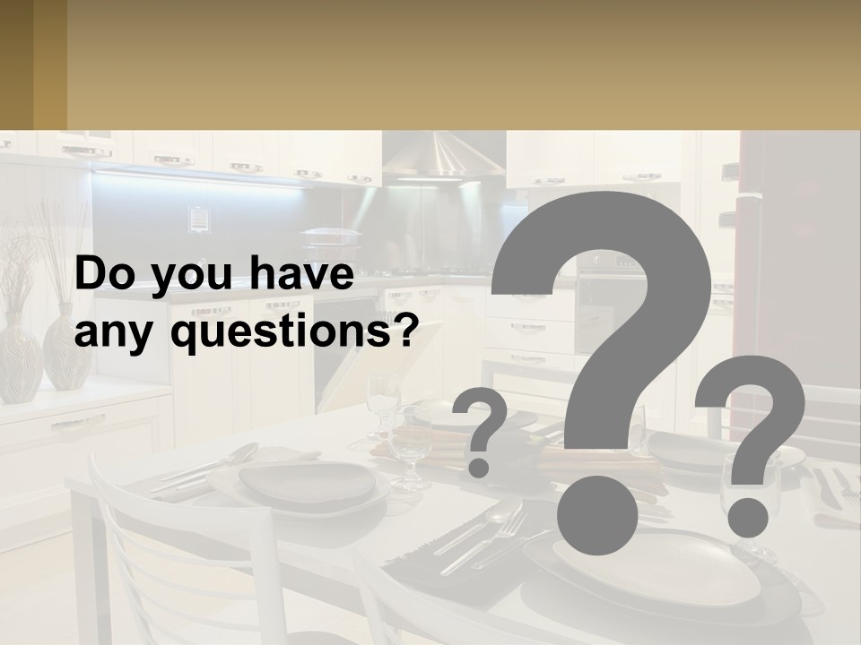 Kitchen Interior With Table PowerPoint Template