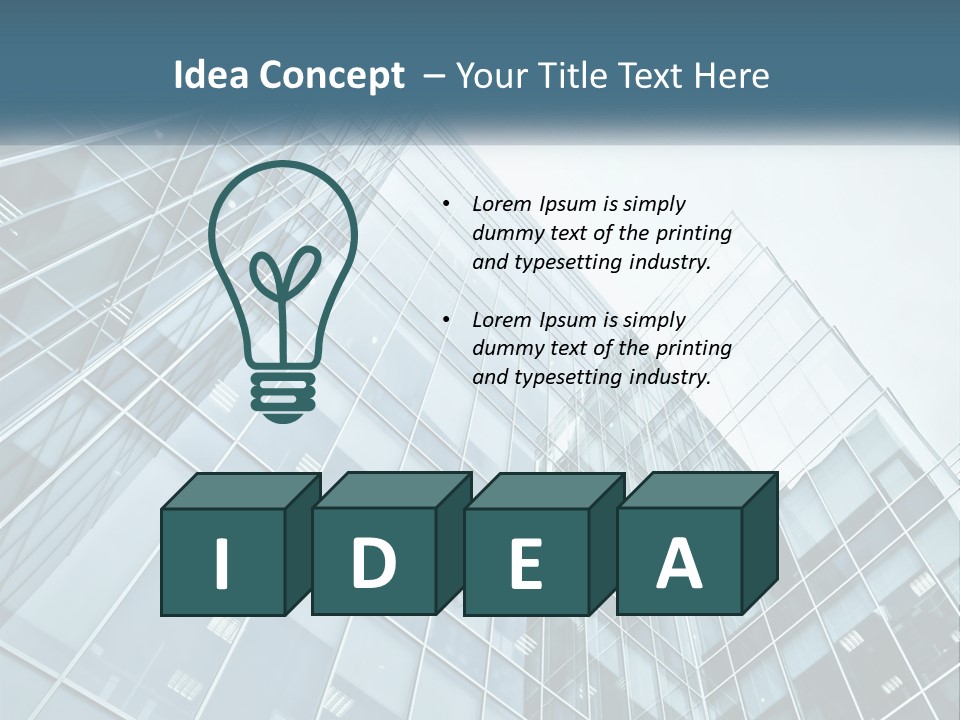 Office House Made Of Glass PowerPoint Template