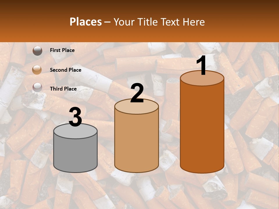Lots Of Cigarette Butts PowerPoint Template