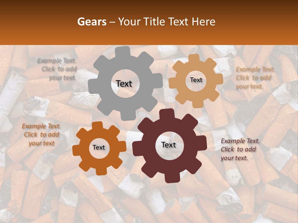 Lots Of Cigarette Butts PowerPoint Template