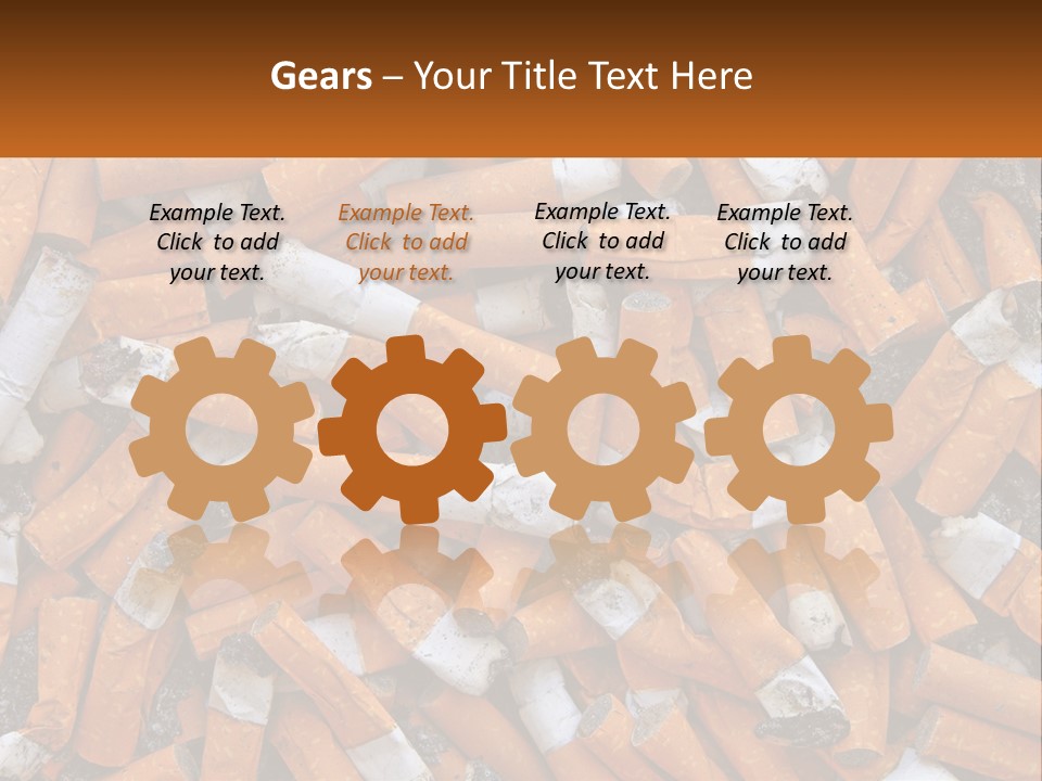 Lots Of Cigarette Butts PowerPoint Template