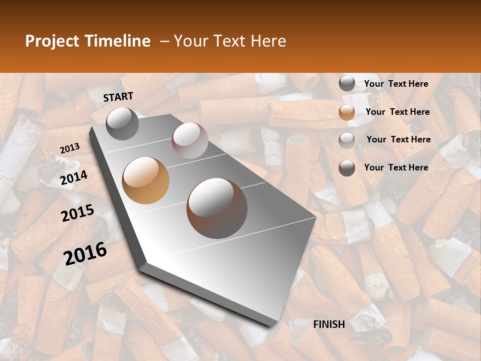 Lots Of Cigarette Butts PowerPoint Template