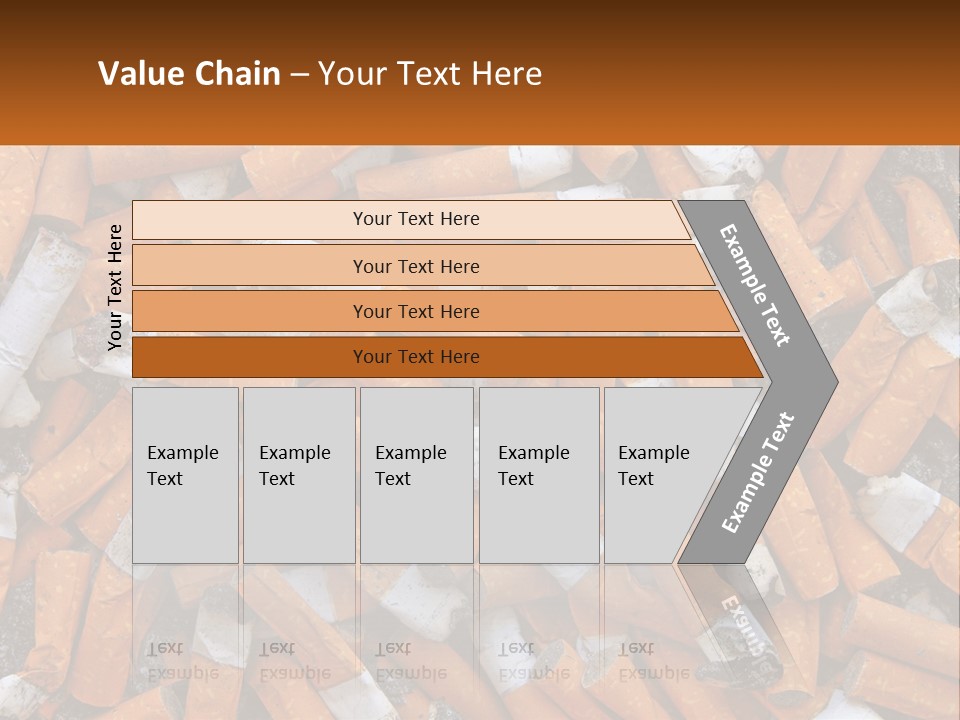 Lots Of Cigarette Butts PowerPoint Template