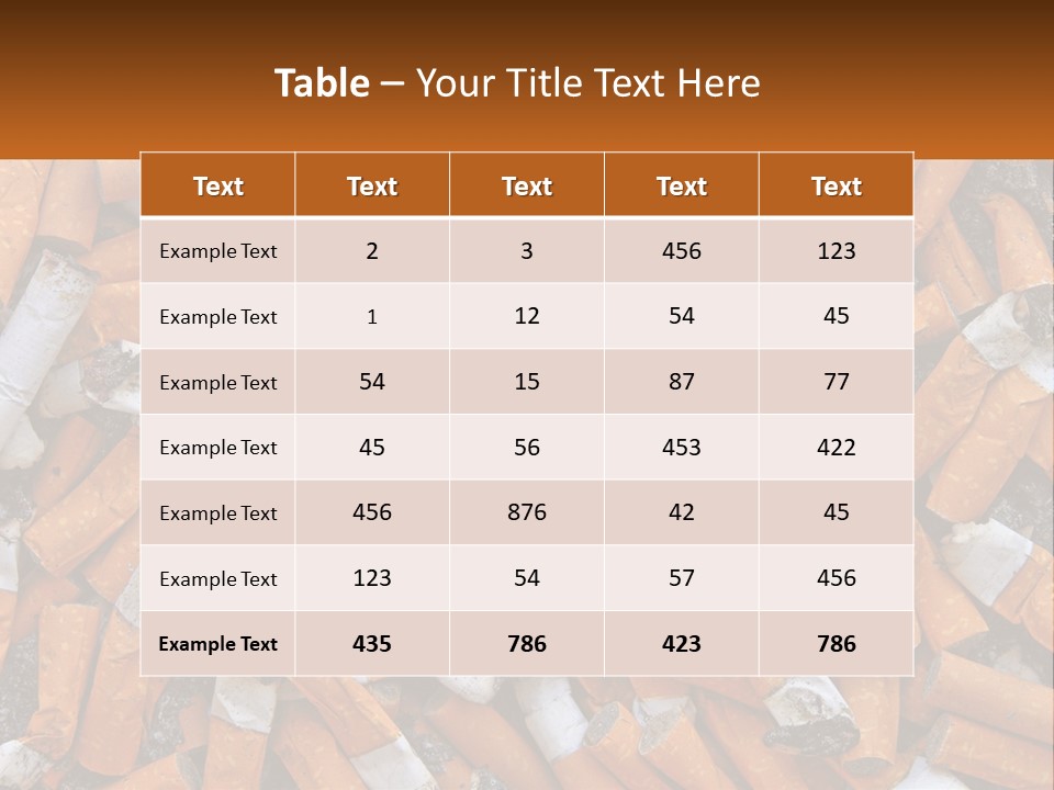 Lots Of Cigarette Butts PowerPoint Template