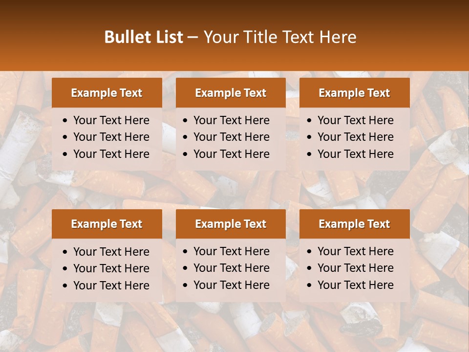 Lots Of Cigarette Butts PowerPoint Template