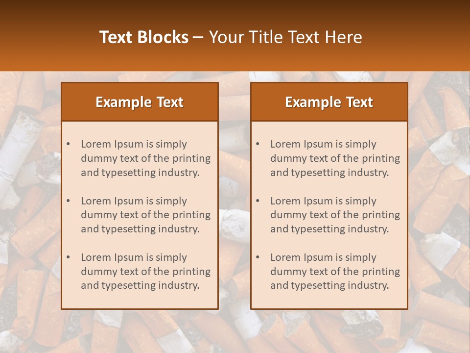 Lots Of Cigarette Butts PowerPoint Template