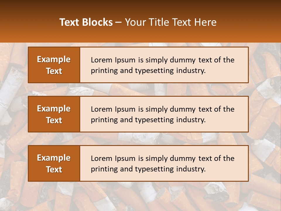 Lots Of Cigarette Butts PowerPoint Template