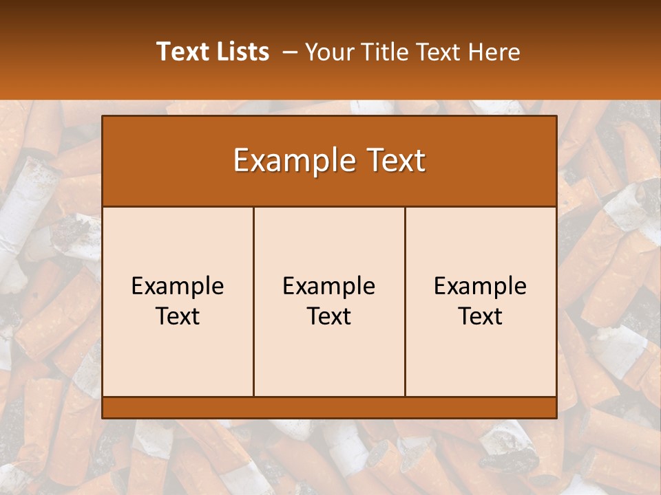 Lots Of Cigarette Butts PowerPoint Template