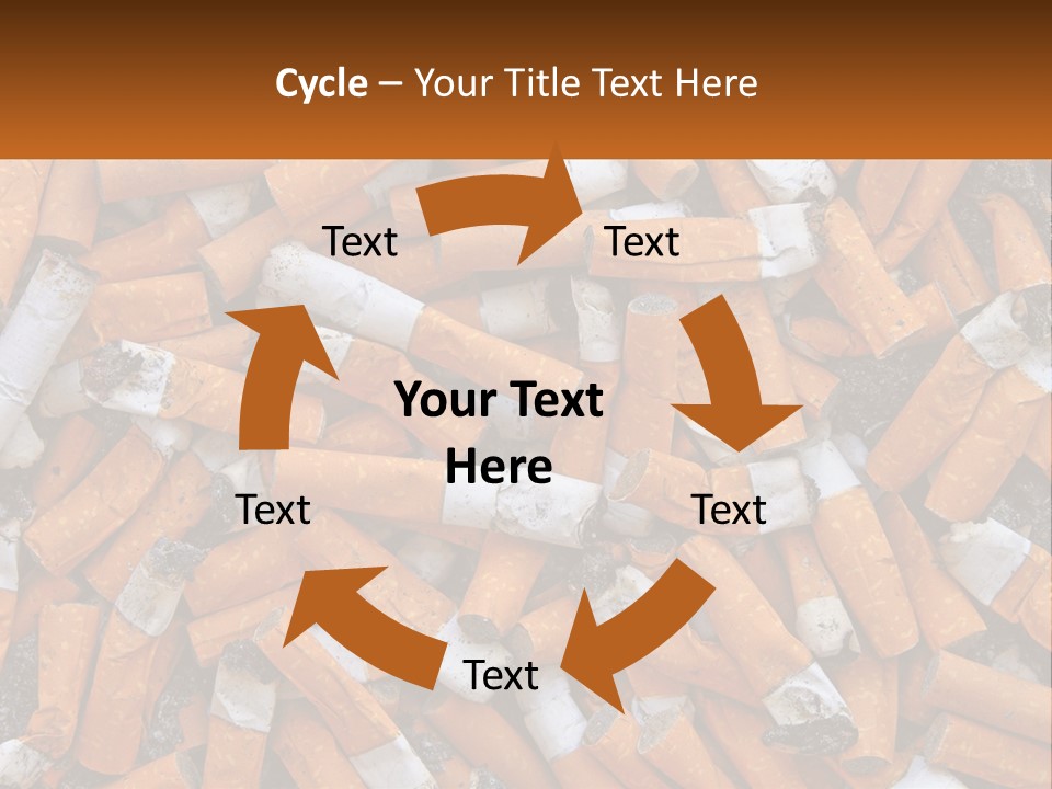 Lots Of Cigarette Butts PowerPoint Template