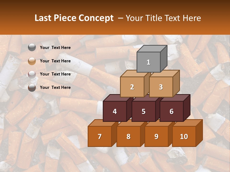 Lots Of Cigarette Butts PowerPoint Template