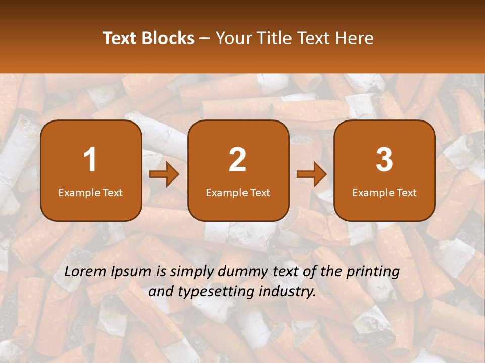 Lots Of Cigarette Butts PowerPoint Template